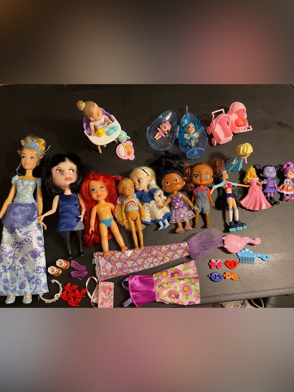 Mixed Girls Doll Playset - Pink, Purple, Blue